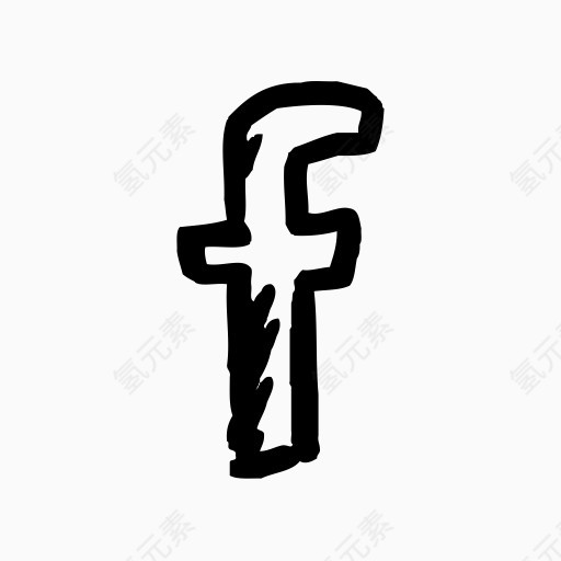 脸谱网手绘社会快乐的图标1部分：社交媒体和通信