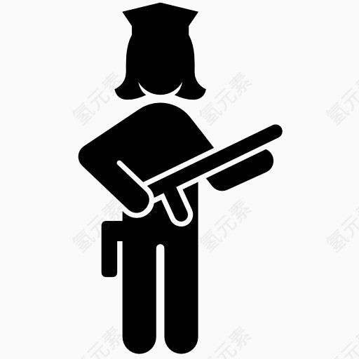 拿枪的女警察图标