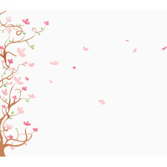 春天手绘漂浮花朵