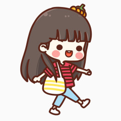 卡通人物女孩素材PNG