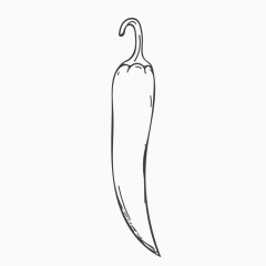 手绘线稿辣椒