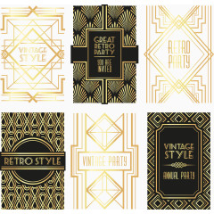 金色花纹卡矢量素材