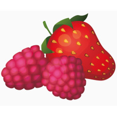 卡通草莓水果元素