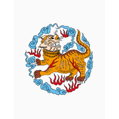 卡通中国吉祥刺青刺绣图案元素