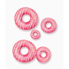 卡通手绘粉色甜甜圈甜品食品素材