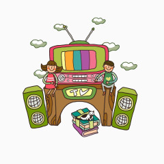 校园学生书本素材