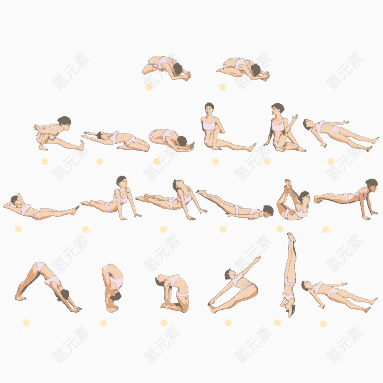 矢量瑜伽女孩