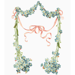 唯美手绘彩色花卉