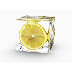 冰住的柠檬图片