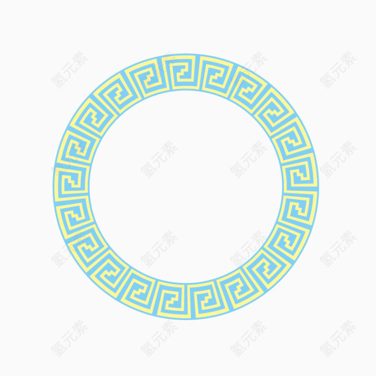 天蓝色花纹边框