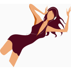 时尚女士卡通人物卡通手绘装饰元素