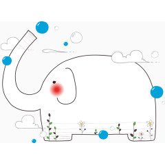 卡通可爱手绘大象