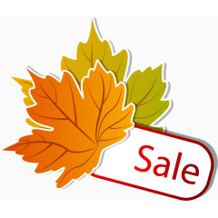 树叶子促销标签