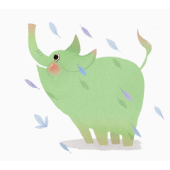 手绘憧憬未来的大象