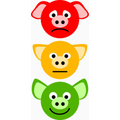 三只卡通小猪头