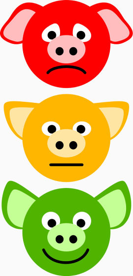 三只卡通小猪头