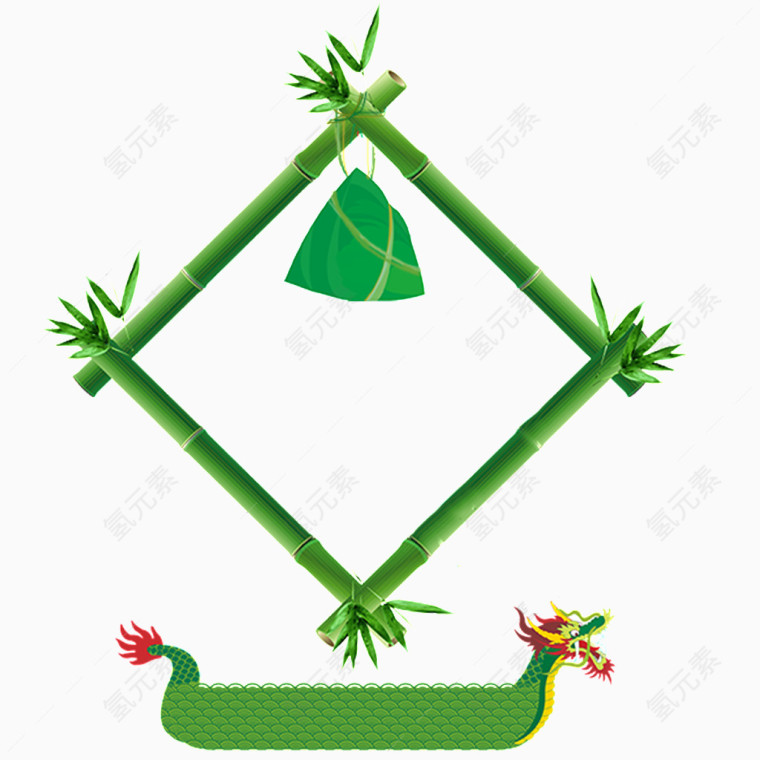 端午节绿色装饰边框