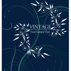 藏青色花纹装饰白色花纹标题