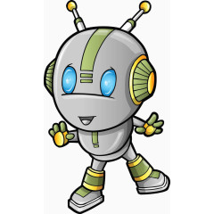 手绘彩色卡通机器人