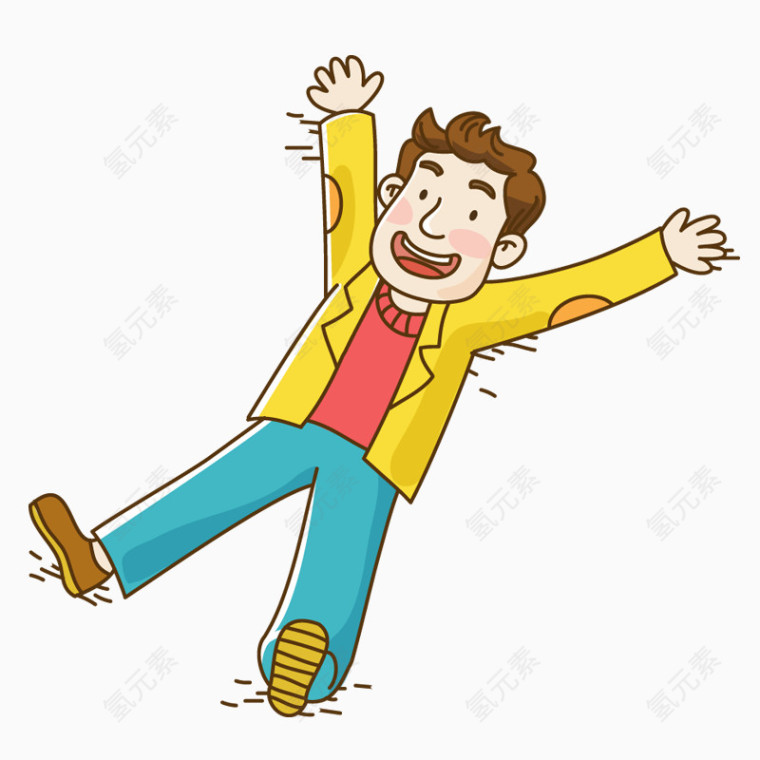 开心挑起来的男孩