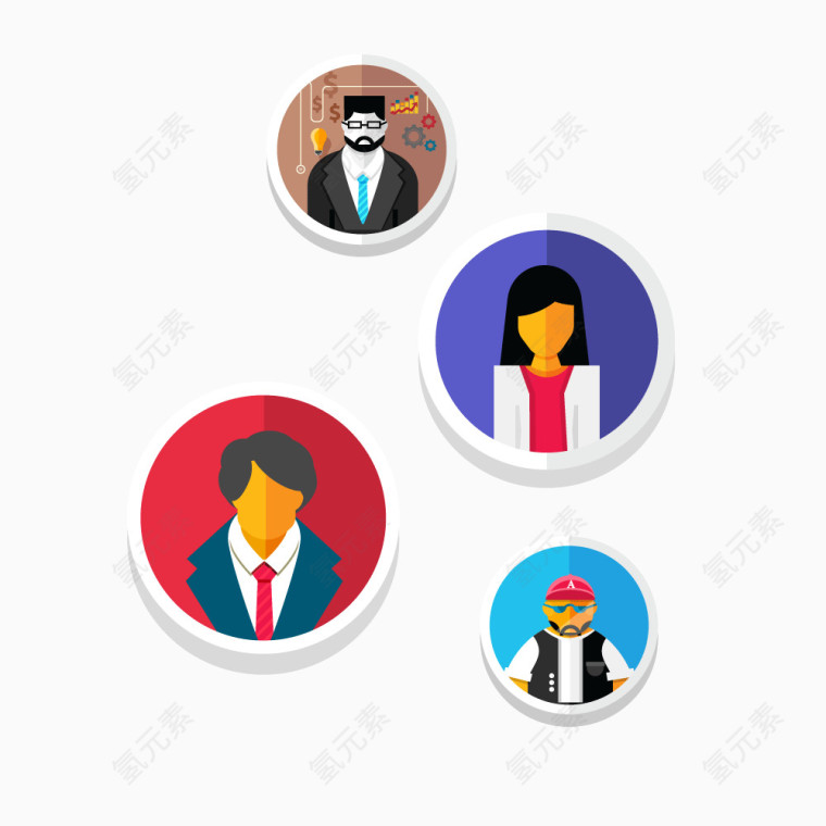 圆形职业人物头像