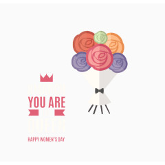 妇女节扁平化花束
