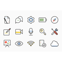 一些卡通可爱手绘手机常用图标