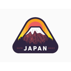 日本雪山图标元素