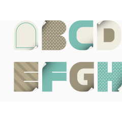 波点英文字母A-H