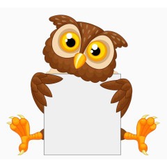 卡通猫头鹰和黑板