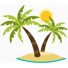 卡通手绘椰子树