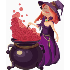 女巫调药卡通手绘装饰装饰元素