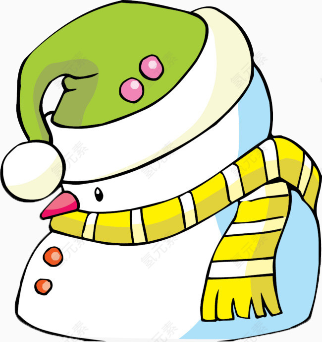 手绘圣诞节雪人