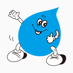 卡通手绘水滴人物