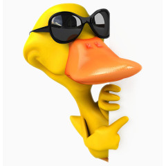 戴墨镜的卡通小黄鸭