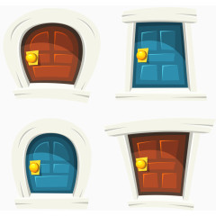 卡通小屋的门窗