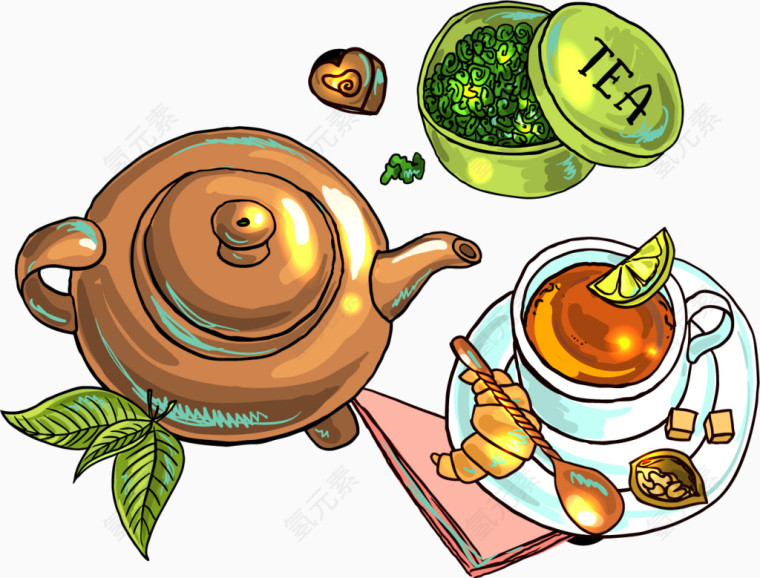 手绘下午茶