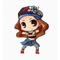 跳舞的牛仔服小女孩
