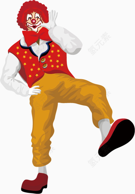 卡通小丑形象矢量元素