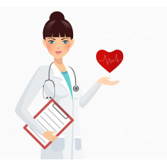 丸子头女医生矢量素材