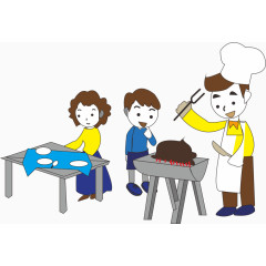 家庭聚会烧烤场景