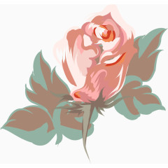 卡通手绘水彩花朵 