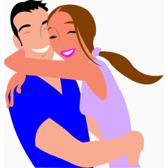 手绘拥抱的情侣