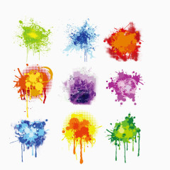 水彩 装饰图案 海报banner元素