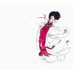 中国风工笔画美女