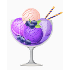 立体冰淇淋蓝色蓝莓