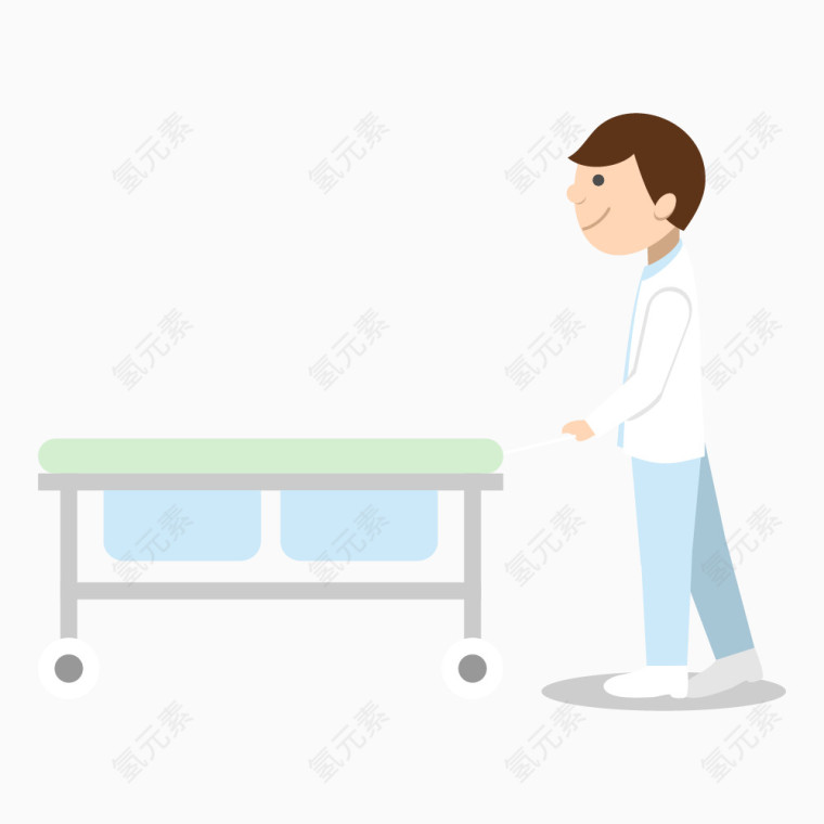 卡通手绘男护理人员