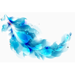 蓝色羽毛形状花朵