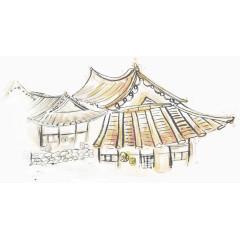 创意手绘复古小房子