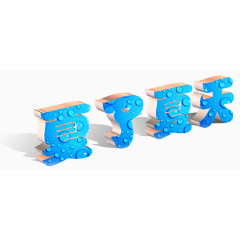 夏了夏天蓝色立体水珠艺术字